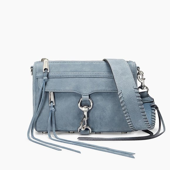 LIKE NEW Rebecca Minkoff Mini M.A.C Bag Blue Grey - Picture 1 of 9